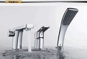 Смеситель на борт ванны на 3 отверстия D&K Berlin Freie хром DA1434901 Смеситель на борт ванны на 3 отверстия D&K Berlin Freie хром DA1434901, 3