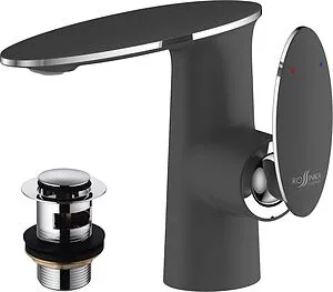 Смеситель для раковины Rossinka чёрный матовый/хром RS30-11B, 3