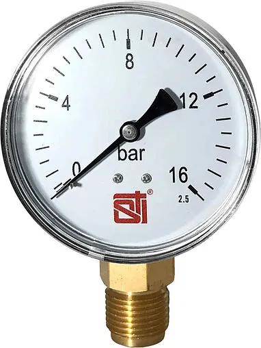 Манометр радиальный STI 80мм 16 бар ½&quot; МР80-12-16