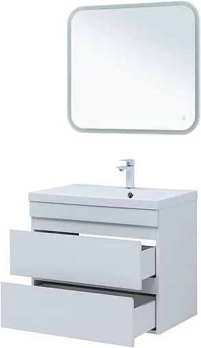 Тумба-умывальник подвесная Aquanet Нота New 75 белый глянец 00335418+00281221