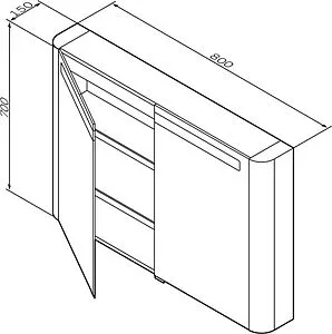 Шкаф-зеркало Am.Pm Bliss D 80 белый глянец M55MCX0801WG, 2