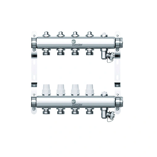 Группа коллекторная без расходомеров 4 отвода 1&quot;в/в x ¾&quot;ек Wester W903.4