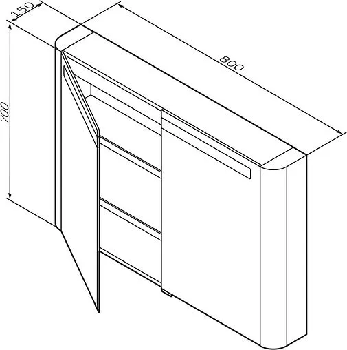 Шкаф-зеркало Am.Pm Bliss D 80 белый глянец M55MCX0801WG