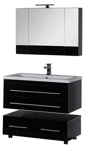 Шкаф-зеркало Aquanet Верона 100 чёрный 00175386