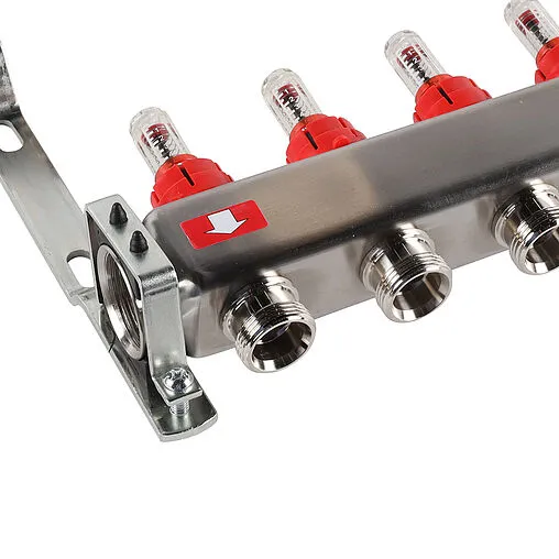 Группа коллекторная с расходомерами 7 отводов 1&quot;в/в x ¾&quot;ек Rommer RMS-1200-000007