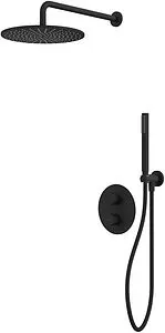 Душевая система с термостатом для душа WHITECROSS Y black чёрный матовый YSET08BL Душевая система с термостатом для душа WHITECROSS Y black чёрный матовый YSET08BL, 1