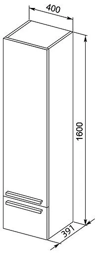 Шкаф-пенал подвесной Aquanet Нота 40 R светлый дуб 00158884 Шкаф-пенал подвесной Aquanet Нота 40 R светлый дуб 00158884