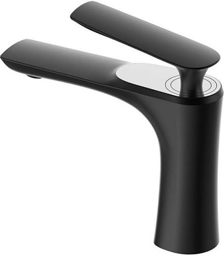 Смеситель для раковины Bravat чёрный матовый/хром F1390424BW-RUS