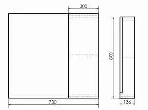 Шкаф-зеркало Comforty Эдинбург 75 бетон светлый 00004149063CF, 2