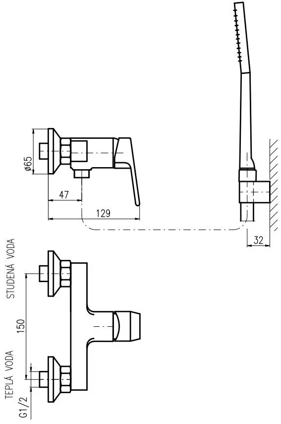 Смеситель для душа Rav Slezak Colorado хром CO181.5/1 Смеситель для душа Rav Slezak Colorado хром CO181.5/1, 2