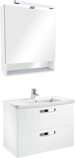 Шкаф-зеркало Roca Gap 80 белый матовый ZRU9302750