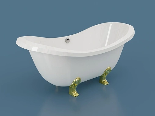 Ванна отдельностоящая из искусственного камня Esse Rodos 195x90 ножки белые