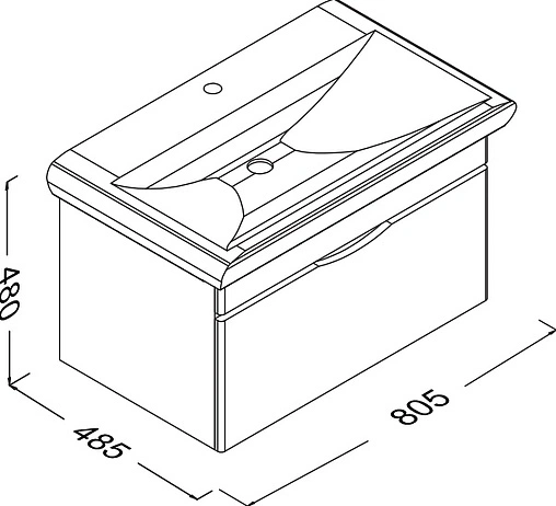 Тумба под умывальник подвесная Isvea Viva 80 белый 21VV1001080I Тумба под умывальник подвесная Isvea Viva 80 белый 21VV1001080I