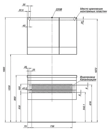 Шкаф-зеркало Aquanet Нота 90 L венге 00159110 Шкаф-зеркало Aquanet Нота 90 L венге 00159110