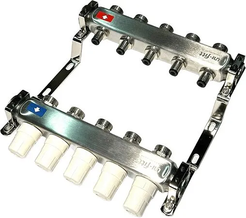 Группа коллекторная без расходомеров 5 отводов 1&quot;в/в x ¾&quot;ек Uni-fitt OPTIMAL 451B4305.RU