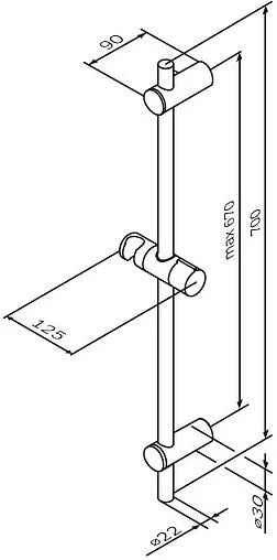 Душевая штанга Am.Pm Gem хром F0390000