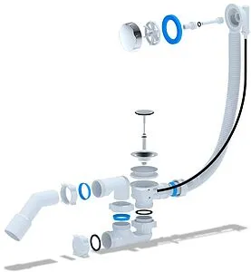 Слив-перелив для ванны Ани Пласт хром EM421 Слив-перелив для ванны Ани Пласт хром EM421, 3