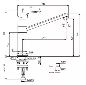 Смеситель для кухни Vidima Wave хром BA418AA, 2