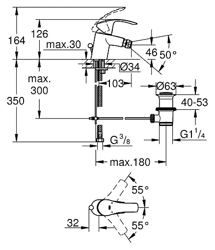 Смеситель для биде Grohe Eurosmart New хром 32929002