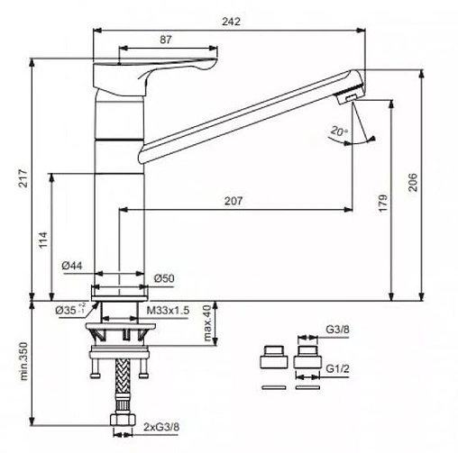 Смеситель для кухни Vidima Wave хром BA418AA