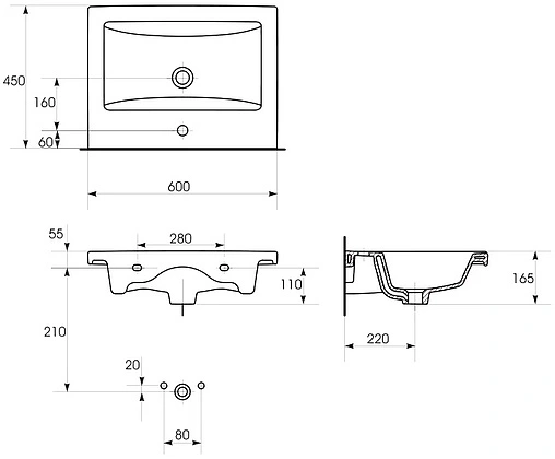 Раковина IDDIS Wash Basin 60 белый 0016000U28
