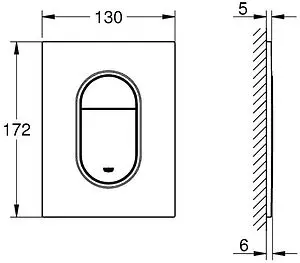 Клавиша смыва для унитаза Grohe Arena Cosmopolitan 37624000 хром глянцевый Клавиша смыва для унитаза Grohe Arena Cosmopolitan 37624000 хром глянцевый, 2