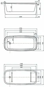 Ванна акриловая отдельностоящая Allen Brau Infinity 3 170x78 белый/панель платина 2.21003.20/PGM Ванна акриловая отдельностоящая Allen Brau Infinity 3 170x78 белый/панель платина 2.21003.20/PGM, 2
