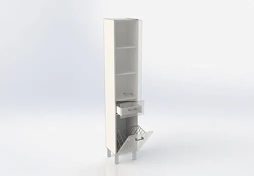 Шкаф-пенал напольный с бельевой корзиной Aquanet Верона 35 L белый 00187316