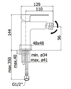 Смеситель для биде Paffoni Elle чёрный матовый EL131NO, 2