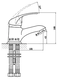Смеситель для раковины Gross Aqua Mini хром 6215213, 2