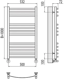 Полотенцесушитель водяной лесенка Terminus Авиэль П12 500х1000 полированная сталь 4670078529213 Полотенцесушитель водяной лесенка Terminus Авиэль П12 500х1000 полированная сталь 4670078529213, 2