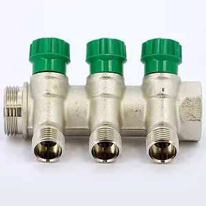 Коллектор регулирующий проходной 3 отвода 1&quot;в/н x ½&quot;к Tiemme RUBINO 1840005, 1