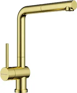 Смеситель для кухни с выдвижным изливом Omoikiri Akashi-S-LG светлое золото 4994263 Смеситель для кухни с выдвижным изливом Omoikiri Akashi-S-LG светлое золото 4994263, 1