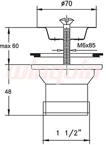 Выпуск для раковины с решеткой VIRPlast полированная сталь 30980641 Выпуск для раковины с решеткой VIRPlast полированная сталь 30980641, 2