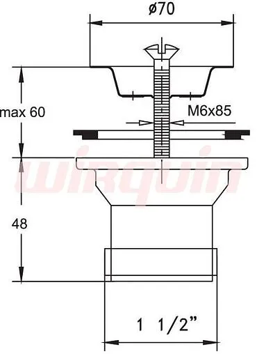 Выпуск для раковины с решеткой VIRPlast полированная сталь 30980641 Выпуск для раковины с решеткой VIRPlast полированная сталь 30980641