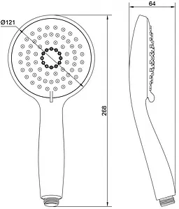 Лейка ручного душа Swedbe Calypso хром 5016 Лейка ручного душа Swedbe Calypso хром 5016, 2