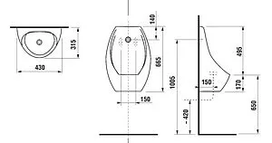 Писсуар с сенсорным смывом от сети Roca Access белый ZRU9310181 Писсуар с сенсорным смывом от сети Roca Access белый ZRU9310181, 2