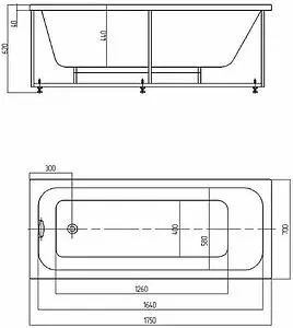 Ванна акриловая Aquatek Мия 175x70 MIY175-0000001 Ванна акриловая Aquatek Мия 175x70 MIY175-0000001, 2
