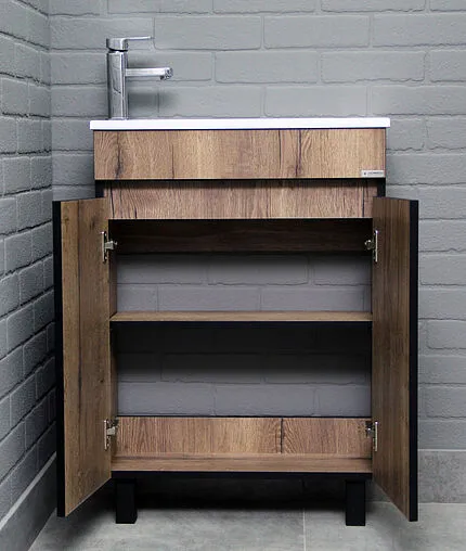 Тумба-умывальник подвесной Домино Dolche 60 дуб галифакс табак DD5403T+4627173210614