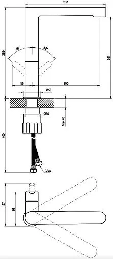 Смеситель для кухни Ravak Puri чёрный матовый X070183