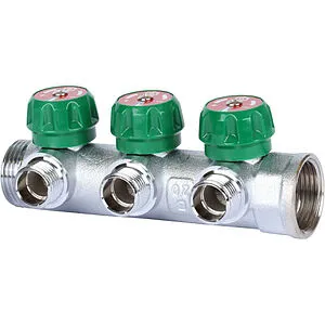 Коллектор регулирующий проходной 3 отвода 1"в/н x ½"н Stout SMB-6849-011203 Коллектор регулирующий проходной 3 отвода 1"в/н x ½"н Stout SMB-6849-011203, 1