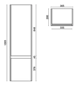 Шкаф-пенал подвесной Kerama Marazzi Buongiorno 36 европейский белый BGN.120.2\WHT.UK Шкаф-пенал подвесной Kerama Marazzi Buongiorno 36 европейский белый BGN.120.2\WHT.UK, 2