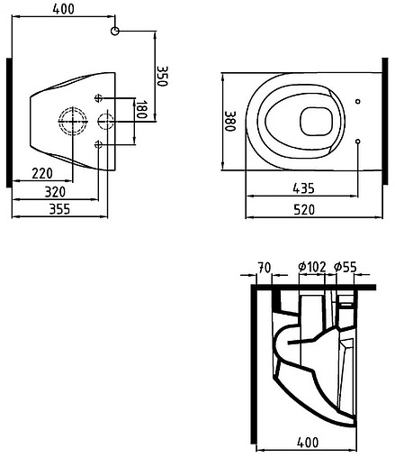 Унитаз подвесной безободковый Bien Dune белый DNKA052N1VP0W3000