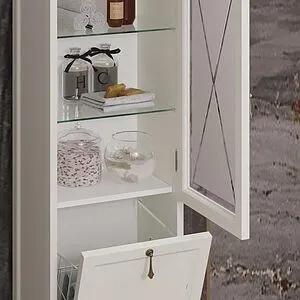 Шкаф-пенал напольный с бельевой корзиной Opadiris Борджи 44.3 L слоновая кость Z0000012564, 5