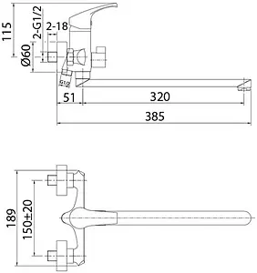 Смеситель для ванны с длинным изливом Milardo Sterm хром STESB02M10 Смеситель для ванны с длинным изливом Milardo Sterm хром STESB02M10, 2