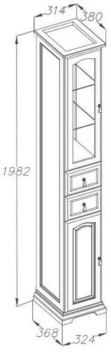 Шкаф-пенал напольный Opadiris Риспекто 30 L cветлый орех 00-00005834