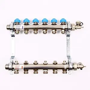 Группа коллекторная без расходомеров 6 отводов 1"н/н x ¾"ек Uni-fitt 456W4306 Группа коллекторная без расходомеров 6 отводов 1"н/н x ¾"ек Uni-fitt 456W4306, 1
