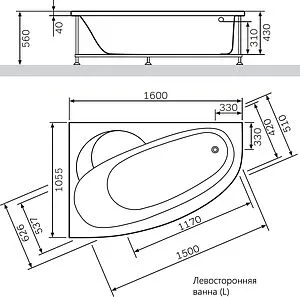 Ванна акриловая Am.Pm Bliss L 160x105 Ванна акриловая Am.Pm Bliss L 160x105, 5