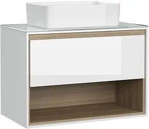 Тумба под умывальник подвесная Cersanit Louna 80 белый/дуб Эврика SP-SZ-LOU80-BL/Wh Тумба под умывальник подвесная Cersanit Louna 80 белый/дуб Эврика SP-SZ-LOU80-BL/Wh, 1