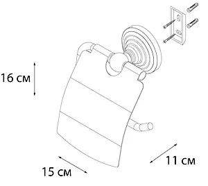 Держатель туалетной бумаги Fixsen Retro бронза FX-83810 Держатель туалетной бумаги Fixsen Retro бронза FX-83810, 3